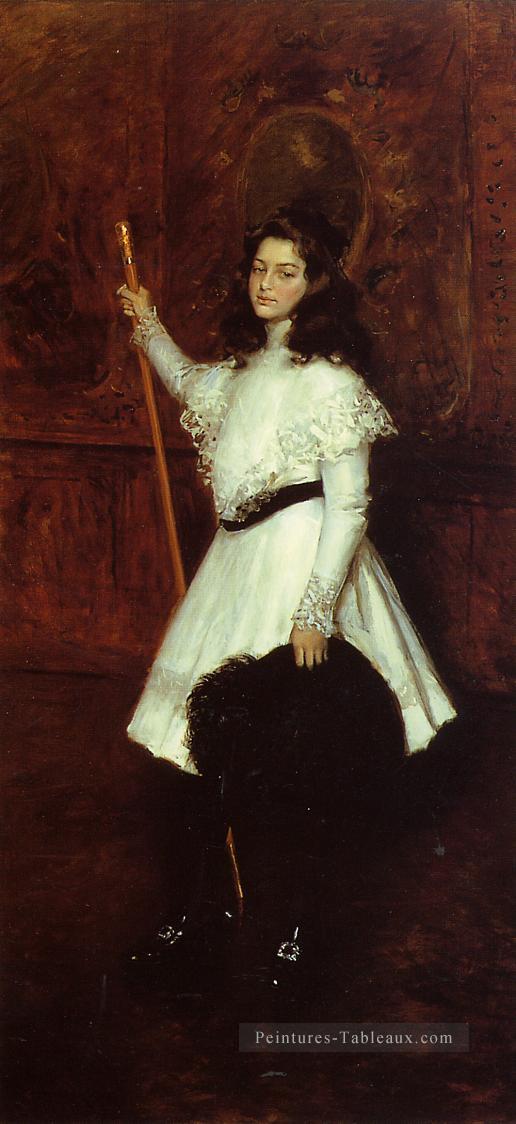 Fille en blanc aka Portrait d’Irene Dimock William Merritt Chase Peintures à l'huile